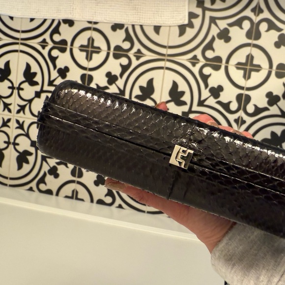 Lambertson Truex Black Textured Clutch - Picture 8 of 8